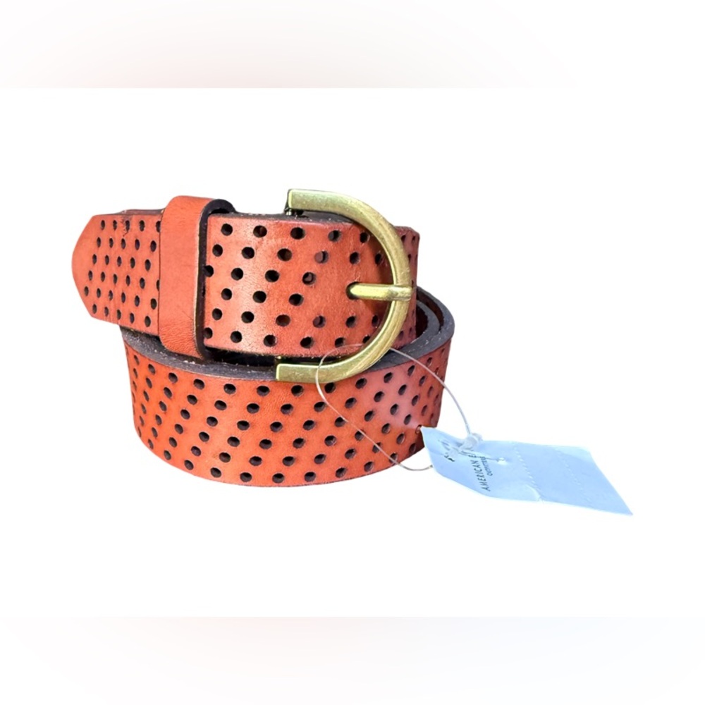 American Eagle Outfitters Orange Belt with Gold Buckle